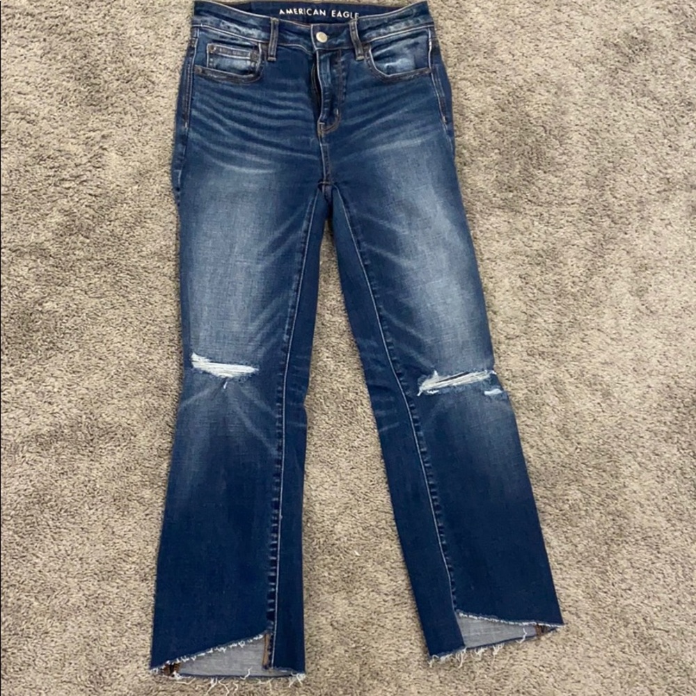 American Eagle Distressed Crop Flare pants